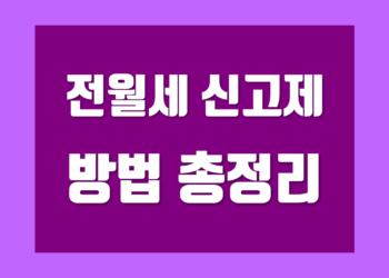 전월세 신고제 (주택 임대차 계약 신고제) 방법