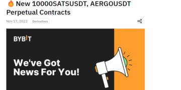 바이비트 10000SATSUSDT AERGOUSDT 선물 무기한 계약 출시