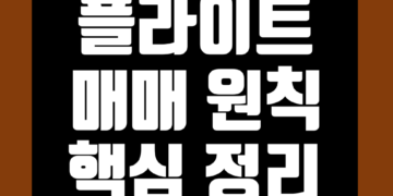 플라이트 매매법 및 매매원칙 그리고 차트 챌린지