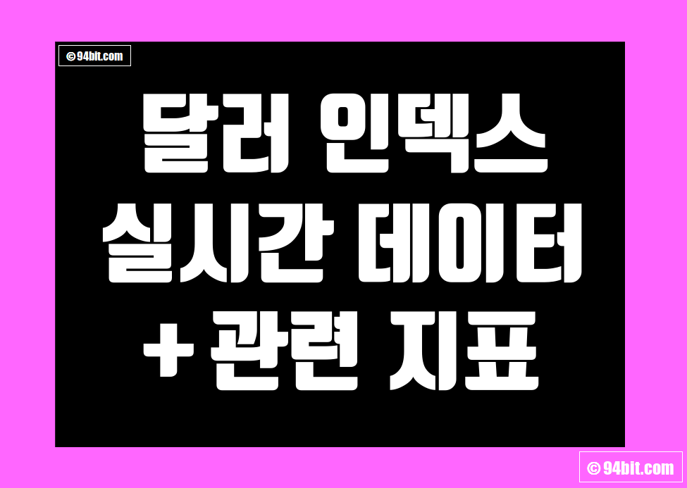 달러 인덱스 실시간 데이터 및 달러 가치 관련 지표 총정리