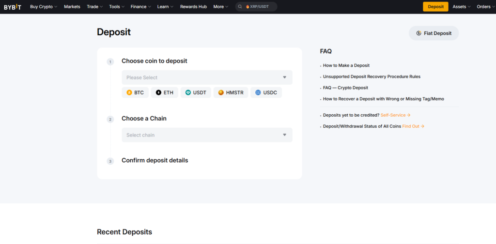 바이비트 입금 방법 및 수수료 확인 하는법 정리