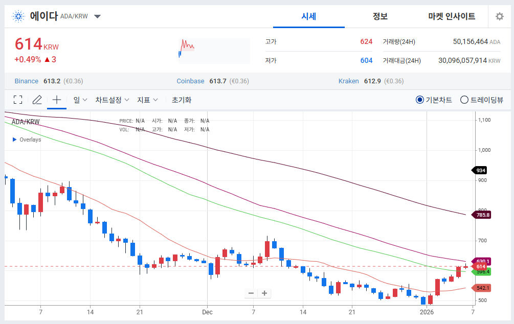 에이다(ADA) 코인 시세 전망 안오르는 이유